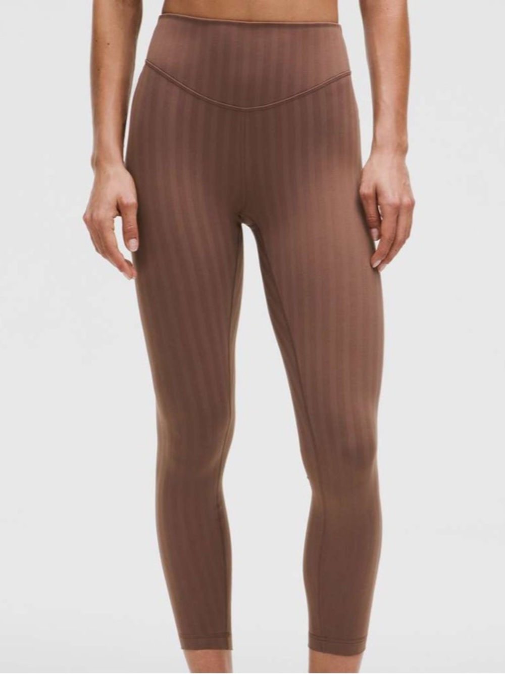 Lululemon Wunder Under High Rise Leggings 25" *Tonal Stripe Dark Oxide Size 8
